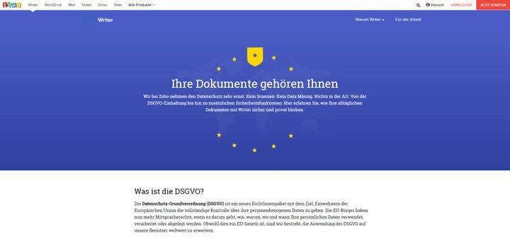 Zoho CRM legt besonders großen Wert auf die Compliance mit dem europäischen Datenschutz und der DSGVO
