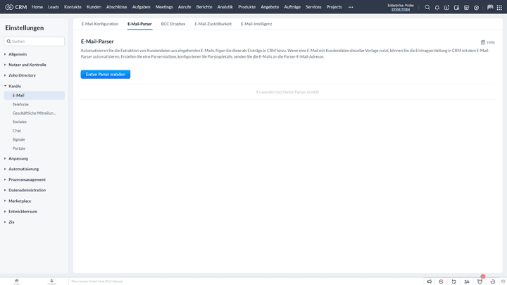 Mit dem E-Mail-Parser generieren Sie Leads aus eingehenden E-Mails