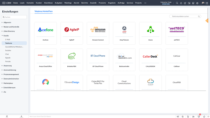 Für die Integration der cloudbasierten Telefonie stehen viele Anwendungen von Drittanbietern bereit