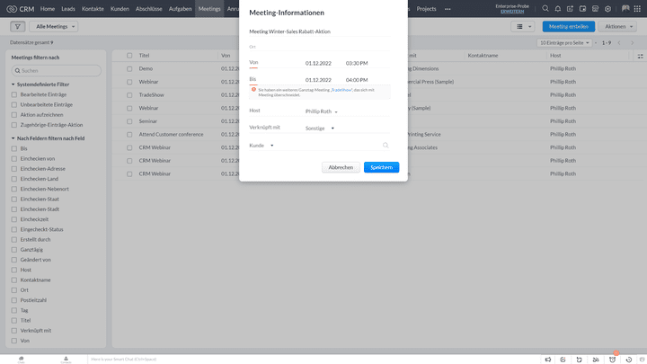 Meetings planen Sie kollisionssicher dank vorhandener Warnhinweise