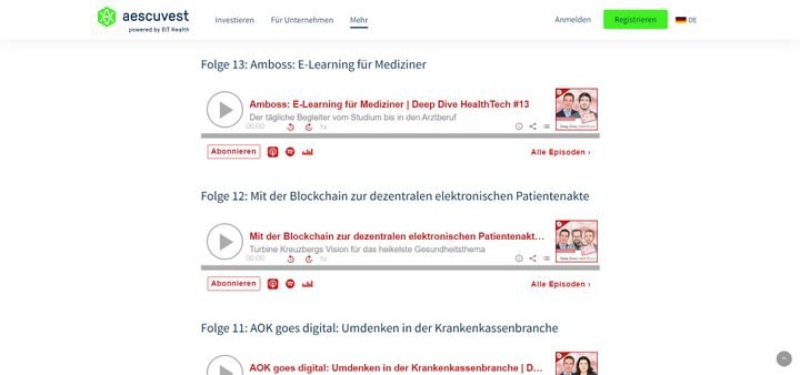 Im hauseigenen Podcast Deep Dive HealthTech erfahren Sie eine Menge über den Stand der Branche