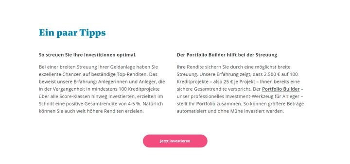 Mit Mindesteinzahlungen von 2.500 Euro sind durchschnittliche Renditen zwischen 4 und 5 Prozent p.a. möglich