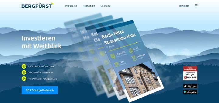 Auf BERGFÜRST investieren Sie in grundbuchlich besicherte Bankdarlehen für Immobilienprojekte in ganz Deutschland