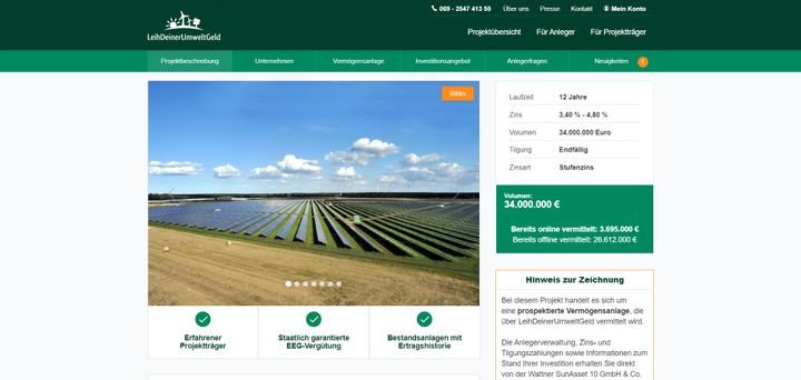 Laufzeiten für einzelne Projekte können sehr langfristig ausgelegt sein