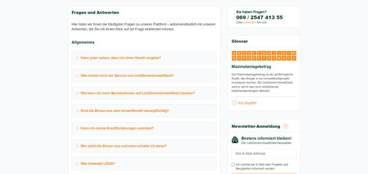 Im umfassenden FAQ-Bereich finden Sie alle wichtigen Infos rund um LDUG
