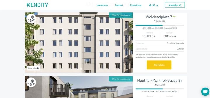 Investieren Sie mit rendity schnell und einfach in Bestandsimmobilien und Entwicklungsprojekte