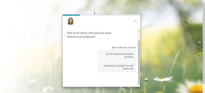 Für die Anmeldung füllst du einen kurzen Persönlichkeitstest aus, um später passendere Partnervorschläge zu erhalten