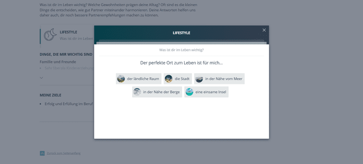 Um deine Überzeugungen und Werte mit anderen zu teilen, kannst du dein Profil stark individualisieren. So bekommen andere Mitglieder einen Eindruck davon, wer du bist und ob die Chemie stimmt.