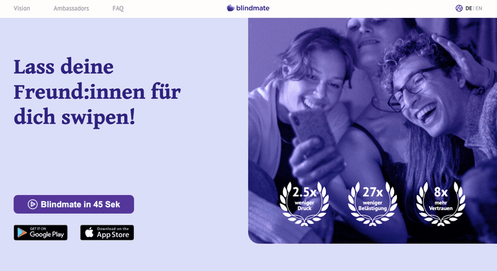 Ich weiß nicht, wie es dir geht, aber ich finde blindmate grundsätzlich einladend.