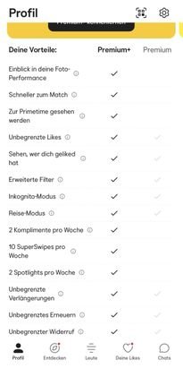 Dickes Lob an Bumble für diese Übersichtlichkeit bei den Preisen. Hier weißt du gleich, woran du bist.