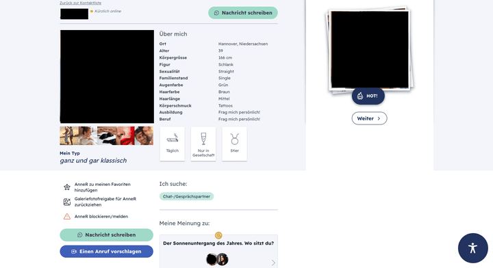 Im Casual Dating völlig okay - Profile mit spärlichen Infos und generell ohne große Vielfalt – nur eine kurze Bio und wenige Fakten. Das erschwert eine tiefere Einschätzung, aber darum 
            geht es hier auch nicht. 
          