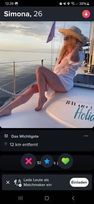 Name, Alter, Bild und Entfernung – mehr gibt’s auf diesem Profil nicht zu sehen