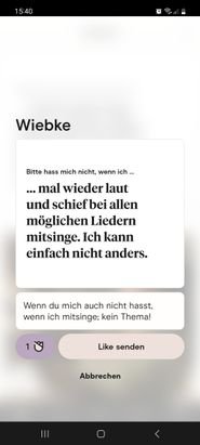 Zusammen mit deinem Like kannst du direkt eine kleine nette Nachricht mitschicken