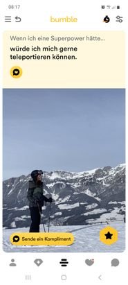 Mit einem “Kompliment” kommentierst du Fotos und schreibst eine kleine persönliche Nachricht dazu