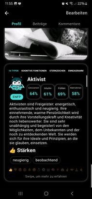 Die Ergebnisse des MBTI-Tests sind sehr umfangreich und mehr oder weniger korrekt bzw. aussagekräftig