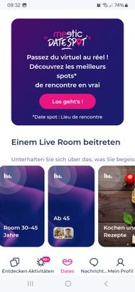 In den Live-Rooms kannst du dich mit anderen im Video- oder Voice-Chat austauschen