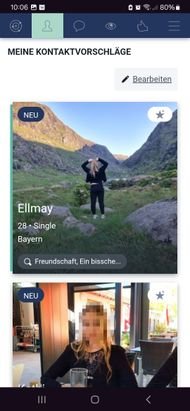 Die Kontaktvorschläge auf C-Date sind sehr prominent und werden regelmäßig um weitere Vorschläge ergänzt