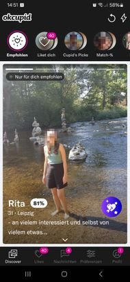 So sieht die Oberfläche von OkCupid aus. Nicht anders, als bei der Konkurrenz