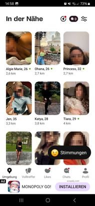 Unter “In der Nähe” kannst du dir Profile anzeigen lassen, die sich besonders nah an deinem Standort befinden