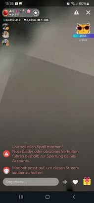 Eine Stunde Zimmerdecke, das war der ganze Stream dieser Nutzerin. Ich versteh’s nicht.