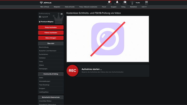 Nach erfolgter Verifizierung werden Premium-Features für Paare kostenlos freigeschaltet