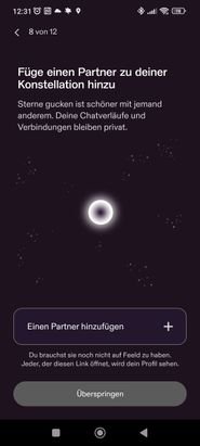 Direkt bei der Registrierung könnt ihr euch mit dem Profil der Partner:innen verbinden