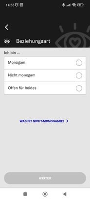 Was für eine Beziehungsart euch vorschwebt, gebt ihr direkt im Profil an