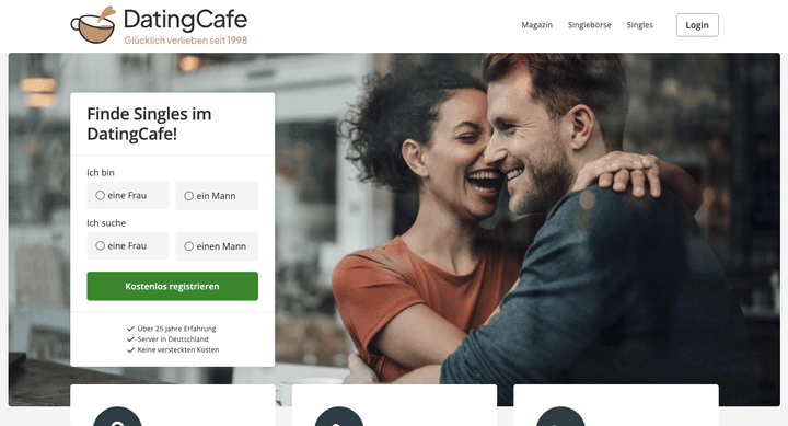 Dating Cafe ist für Leute gedacht, die genug von oberflächlichem Swipen haben und eine Plattform suchen, die Vertrauen, Sicherheit und die Möglichkeit für echte, persönliche Begegnungen bietet. Ach ja, Ü30 solltest du am besten auch sein!