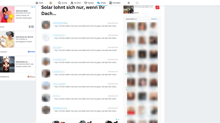 Frauen werden mit Anfragen überhäuft; als Mann musst du hingegen zig Nachrichten schreiben, um überhaupt eine Antwort zu bekommen