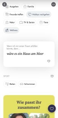 Wenn dir etwas im Profil einer anderen Person gefällt, dann tippst du einfach auf das Herzchen und schon ist er Kontakt hergestellt.
