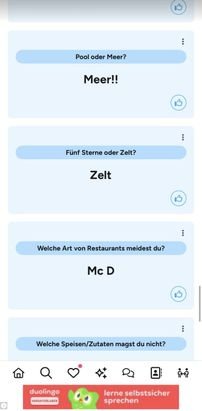 Oder es werden zwar viele Fragen beantwortet, aber nur mit einem einzigen Wort…