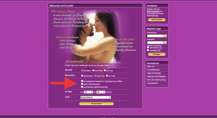 Auf die Idee würde ich zwar nie kommen, aber theoretisch kannst du First Affair auch für die Partnersuche nutzen. Hier und da sind mir auch Profile untergekommen, die das scheinbar tun.