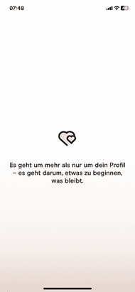 Zwischendurch erscheinen Pop-ups, wie zum Beispiel dieser. Die Message auf Hinge ist klar: es geht nicht nur um das Oberflächliche, sondern auch darum, was darunter liegt.