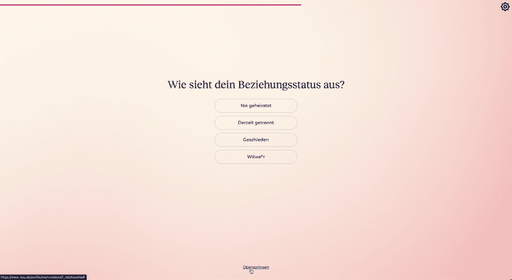 Kein Bock auf öde Formulare? Der Onboarding-Prozents fühlt sich eher wie ein entspannter Chat an und holt dich direkt ab. So macht der Start sogar Spaß.