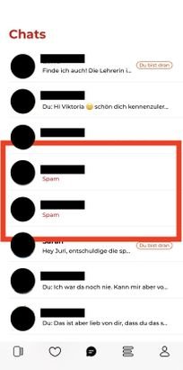 So sieht das aus, wenn Kontakte als Fake erkannt wurden. Die Plattform löscht verdächtige Profile sehr schnell. Zudem gibt es kaum Berichte von Nutzer:innen, die von einem ernsthaften Fake-Problem bei Parship sprechen. Meiner Meinung nach ist es ziemlich safe hier.