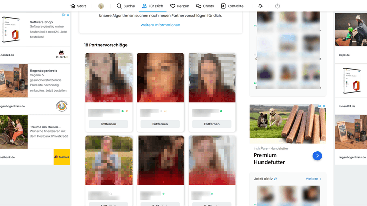 Hast du Finya ein wenig genutzt, trudeln schon die ersten Kontaktvorschläge ein