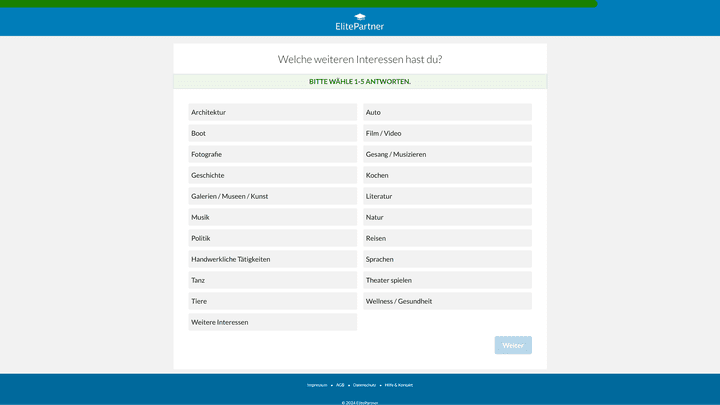 Architektur, ein Boot – die Ausrichtung von ElitePartner ist eindeutig