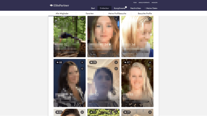 Das Durchschnittsalter liegt zwischen 30 und 50 Jahren. Bist du unter 30, werden dir deutlich häufiger Profile mit einem Alter von 30+ Jahren angezeigt als jüngere.