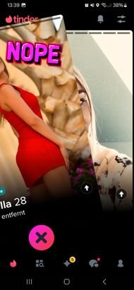 Swipe nach rechts: Ja, bitte! Swipe nach links: Nein, danke!