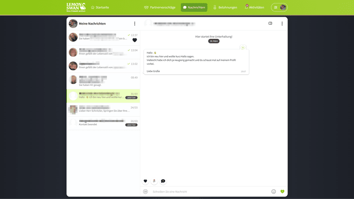 Hin und wieder wird man auf LemonSwan nett angeschrieben, ohne dass man groß etwas dafür tun muss