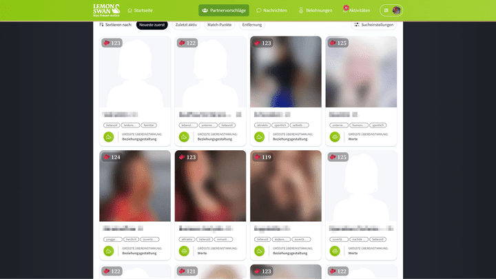 Statt eines Namen oder Pseudonyms wird dir nur der Beruf angezeigt. Hier findest du alle Bevölkerungsschichten querbeet.