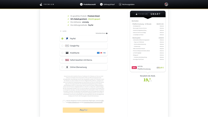 Die Preisermittlung ist leider nicht sehr transparent; der groß angegebene Preis bezieht sich nur auf den Monatspreis und nicht auf die zusätzlichen Kosten für das undurchsichtige Starterpaket
