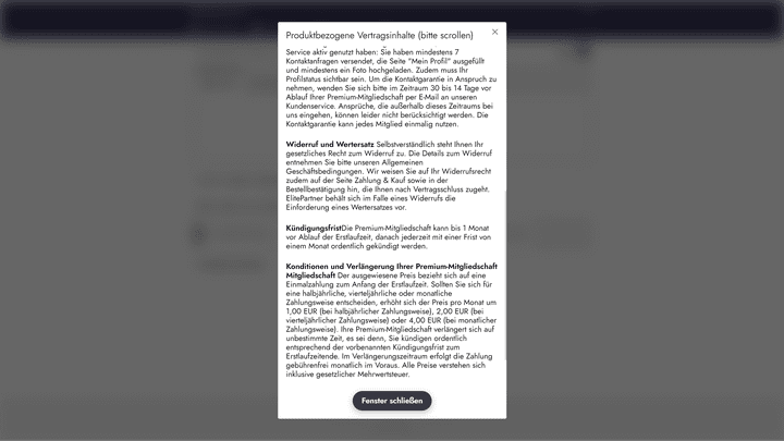 ElitePartner bietet faire Kündigungsbedingungen. Das ist nicht bei jeder Partnervermittlung so.