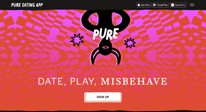 Die Farbwahl ist eindeutig, würde ich sagen! Hier geht es um heiße Abenteuer, Affären, ONS und alles, was wild ist. Das Design der kleinen Monster-Figuren finde ich auch super. Leider ist die App in Deutschland sehr wenig verbreitet.