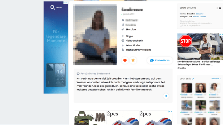 Das Statement taucht direkt am Anfang deines Profils auf
