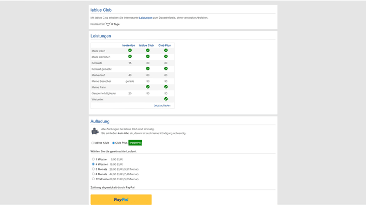Die Preise und Features von lablue auf einen Blick
