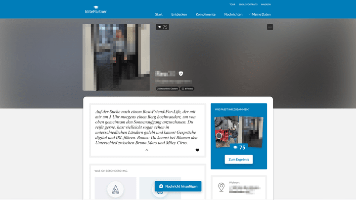 Sympathische Profiltexte erhöhen die Chancen auf eine (oder mehrere) Nachrichten