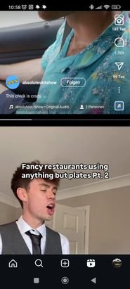 In vielen Apps, z. B. Instagram oder YouTube, kannst du von oben nach unten swipen