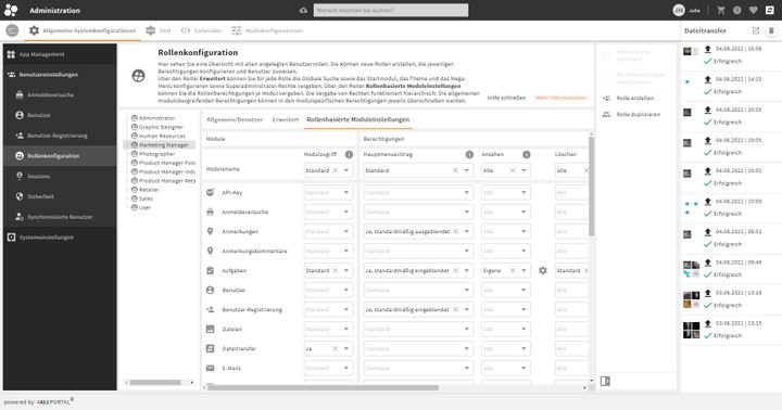Definieren Sie genaue Rollen und Berechtigungen für Ihr System