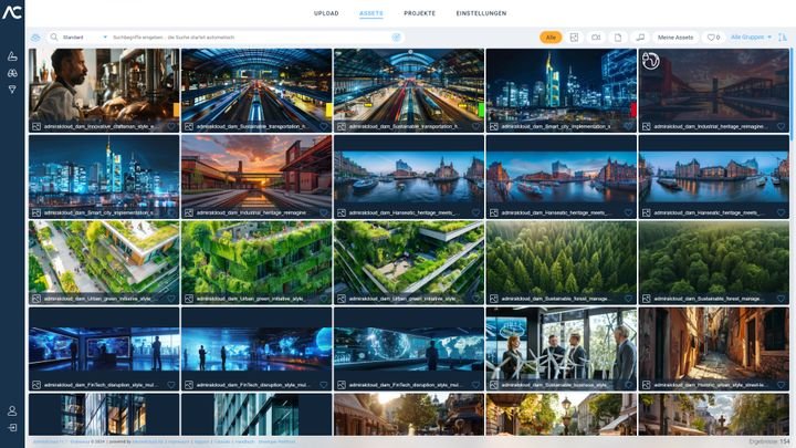 Schaue dir deine Assets in der Galerieübersicht an